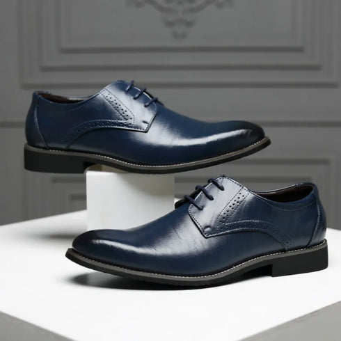 Elegant Pointed Toe Oxfords for Men - Soft Bottom Business Casual Formal Dress Shoes for Office, Weddings, and Parties